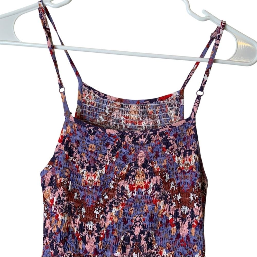 Abel The Label Floral Smocked Tiered Maxi Dress Small Flowy Boho Prairie Festive - Picture 3 of 7